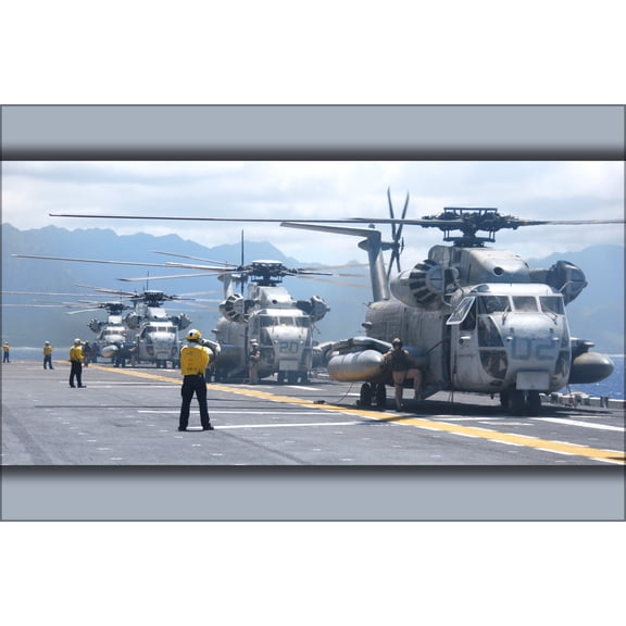 24"x36" Gallery Poster, CH-53D Sea Stallions USS Bonhomme Richard (LHD 6)