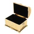 thumbnail image 3 of Small Jewelry Box, Zinc Alloy Trinket Box Sturdy Gold Color Retro Style  For Rings M 3.8x3.1x2.9in, 3 of 8