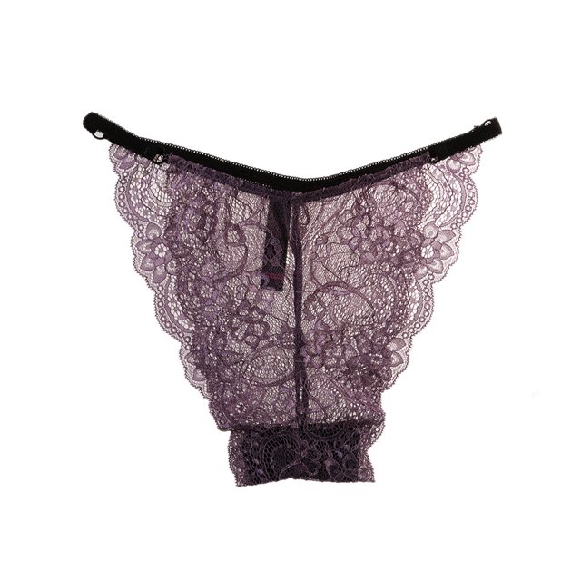 Sexy Elástico Tanga Tanga Bikini Panty Lencería De Tiro Bajo M Morado Oscuro Sunnimix Mujer de encaje de la ropa interior