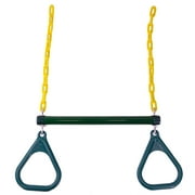GoDecor Trapeze Swing Bar Ring Backyard Swing Set Accessories,Green