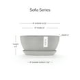 thumbnail image 2 of Ecopots Sofia Durable Modern Oval Indoor/Outdoor Recycled Based Composite Flower Pot Planter w/ Water Reservoir, White Grey, 12", 2 of 4