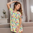 thumbnail image 3 of Naloa Colorful Snails Print Women Nightgowns,Womens Loungewear,Short Sleeve Sleepwear,Comfy Ladies Nightdress, 3 of 6