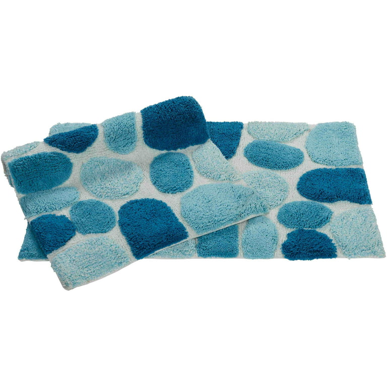 Chesapeake Arctic Blue Pebbles 2 Piece Bath Rug Set