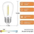 thumbnail image 2 of 30-Pack Waterproof S14 String Light Bulbs, E26 Base Warm White Outdoor Replacement Bulbs, 2 of 5