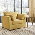thumbnail image 2 of Roundhill Furniture Clareen 2-Piece Living Room Set, Cutler Chair and Ottoman, Sunflower, 2 of 10