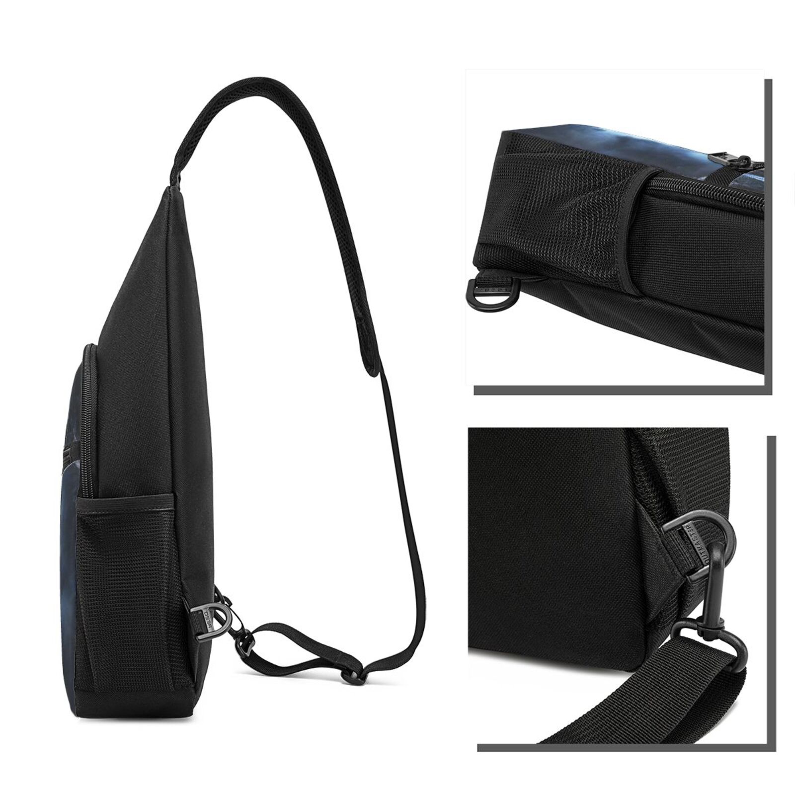 Xecao's Night Scene of Wolves Print Sling Bag: A Versatile Chest, Shoulder, and Crossbody Backpack for Casual Days Out, Perfect for Both Men and Women