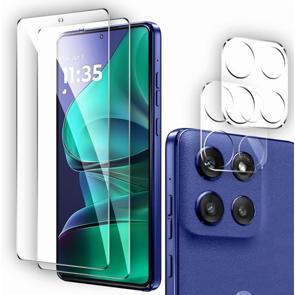2 Pack Tempered Glass Screen Protector for Motorola Moto G Stylus 5G 2025 with 2 Pack Camera Lens Protector,Ultra HD, Anti-Fingerprint Case Friendly