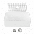 thumbnail image 2 of 30'' Farmhouse Sink, White Kitchen Sink with Bottom Mesh Protector and Strainer, Undermount Farm Sink, Fireclay Apron Sink, 10'' Deep Sink, Single Bowl Kitchen Sink, 2 of 8