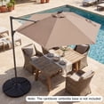 thumbnail image 4 of Costway 10 FT Patio Cantilever Umbrella Large Offset Hanging Umbrella with Solar LED Lights Brown, 4 of 9