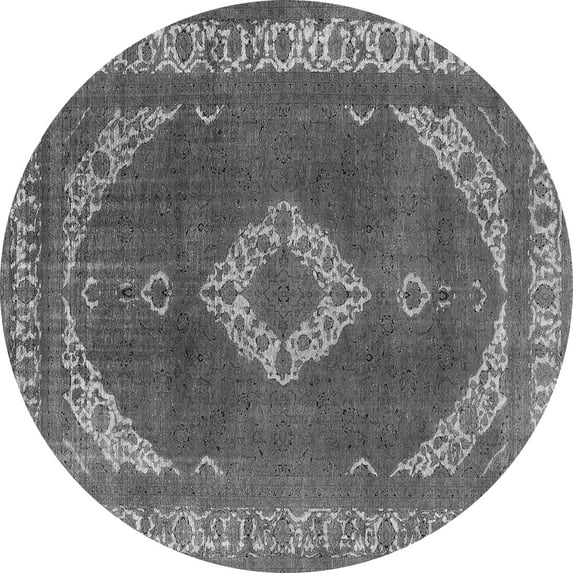 Ahgly Company Indoor Round Oriental Gray Industrial Area Rugs, 6' Round