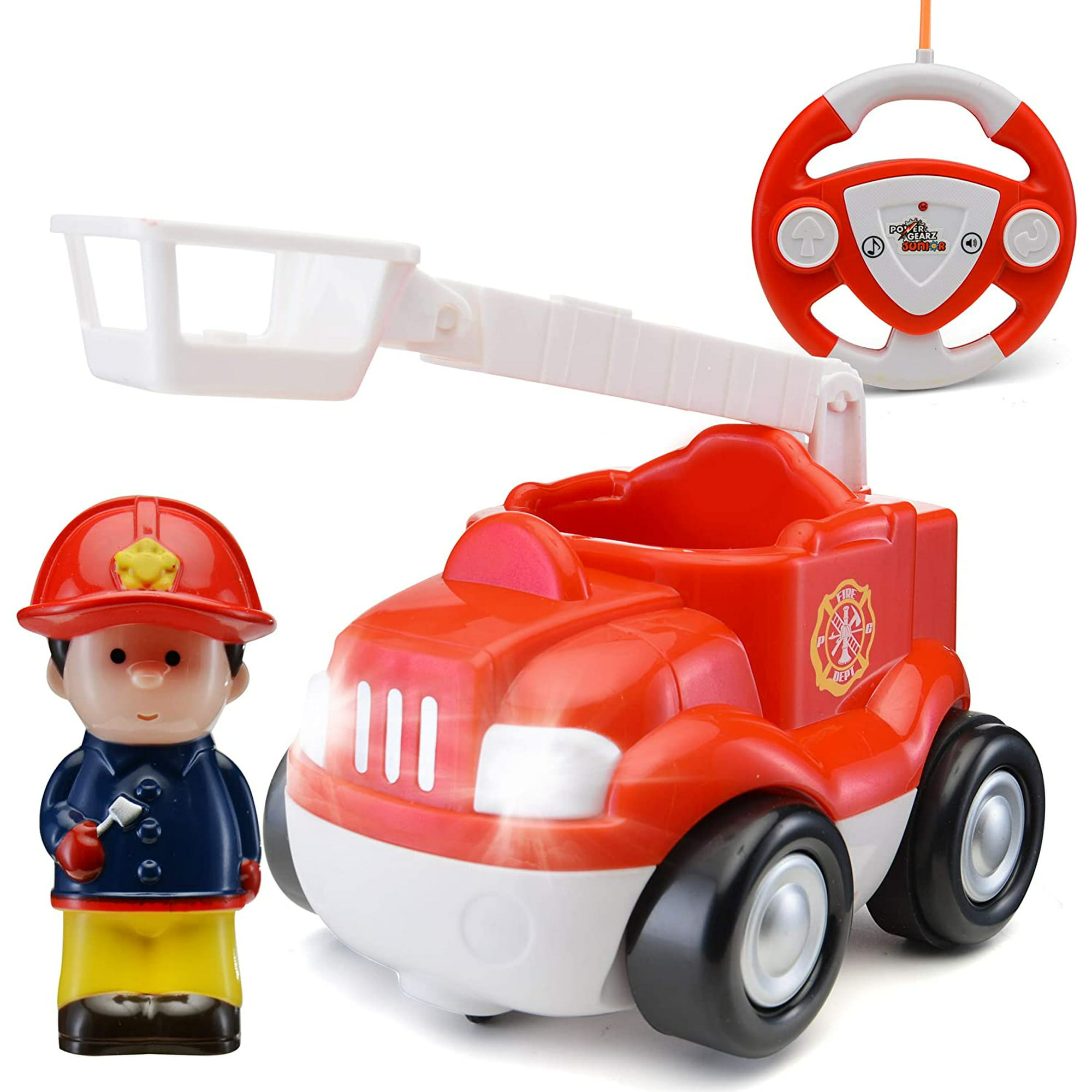 Power Gearz Jr. My First Cartoon RC Toddler Remote Control Car for Boys and  Girls, Remote Control Fire Truck Toy with Lights and Sound for Baby,  Toddlers (Red Fire Truck) Red Fire