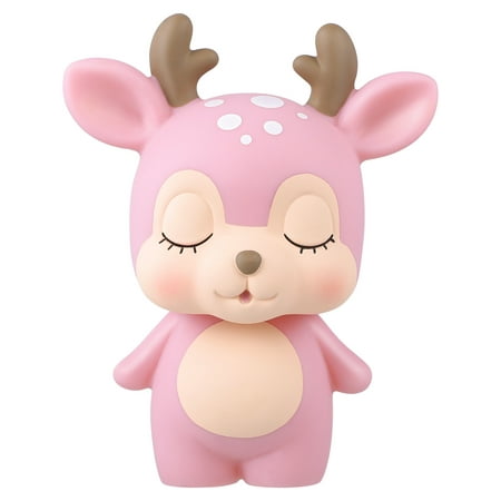 

NUOBESTY Creative Deer Piggy Bank Cartoon Coin Bank Money Saving Pot Holder Desktop Decoration (Pink)