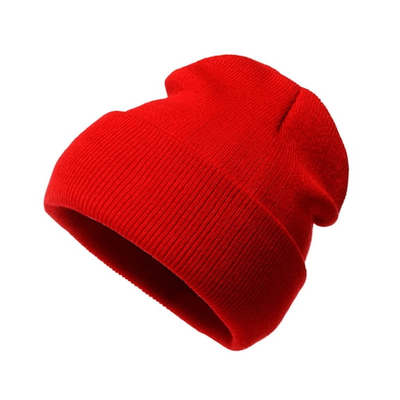 DayScoop Mens Knit Beanie Hat, Solid Color Slouchy Cuffed Winter Skull Cap, Soft Warm Stretchy Knitted Hat Daily Wear, Outdoor Skiing, Running, Colors Available Men Women