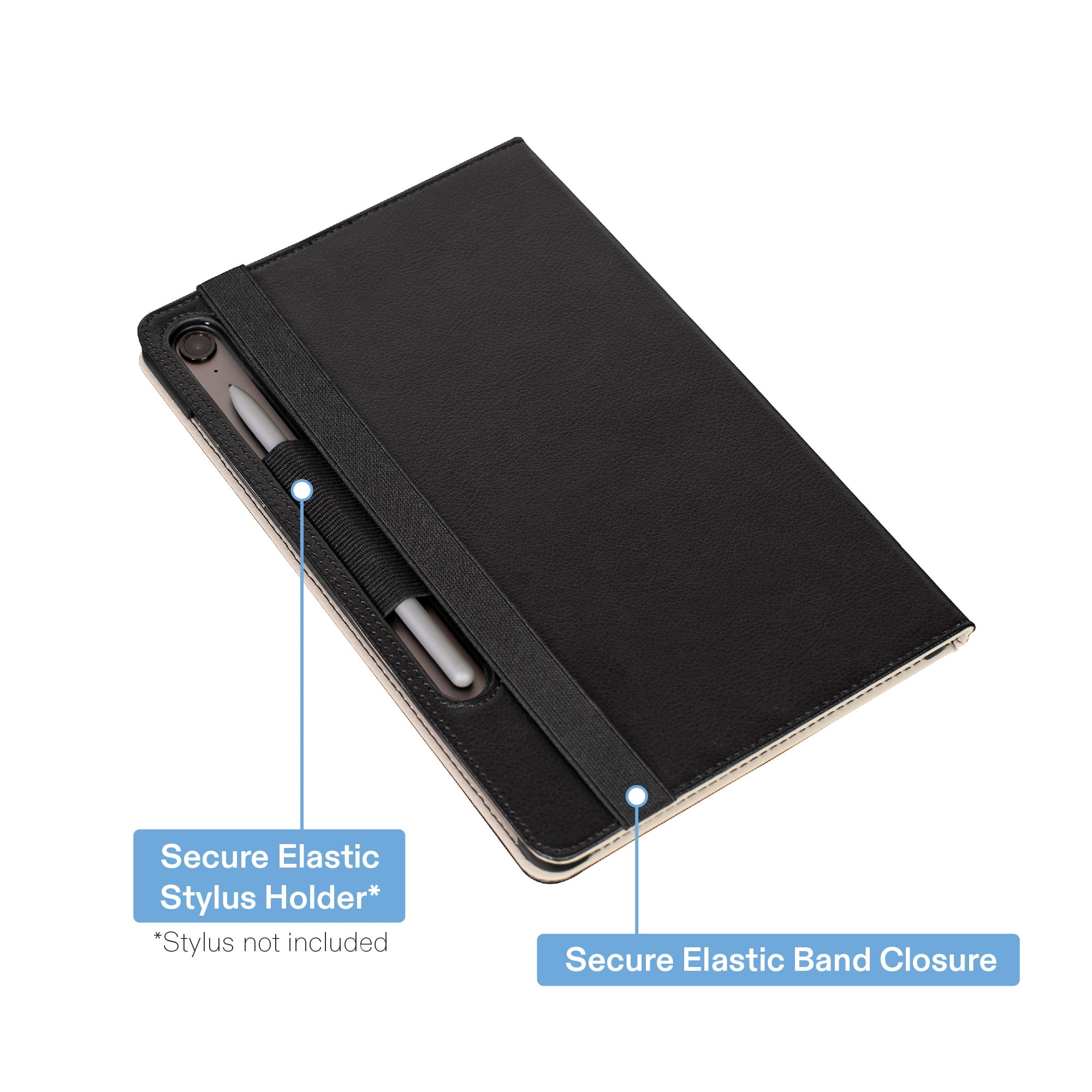 onn Tablet Folio Case for Samsung Galaxy Tab S10 Lite 10.9" / Tab S10 FE 10.9" / Tab S9 FE 10.9" - Black