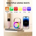 thumbnail image 4 of Mini Karaoke Machine for Kids Girls,Toys Birthday Gifts for Ages 4-12, Portable Bluetooth Speaker with 2 Wireless Microphones for Singing Party Outdoor Play, Pink, 4 of 7