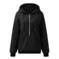 thumbnail image 4 of Baqcunre Womens Hoodies Women'S Fashion Letter Print Long Sleeve Hooded Sweatshirt Tops Pullover Womens Sweaters Womens Fall Fashion 2023 Black M, 4 of 6