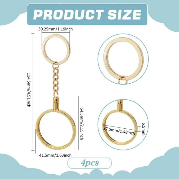 Coin Holder Keychain Alloy Round Medallion Holders Key Ring for Coins AA Medallion Collection Display