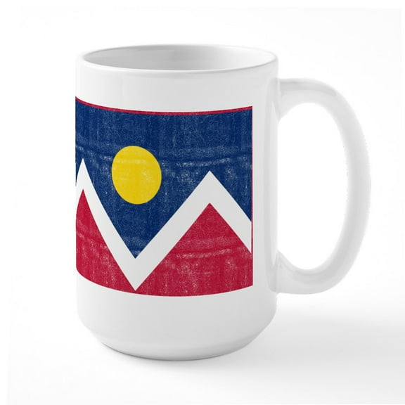 CafePress - Denver Flag - 15 oz Ceramic Large White Novelty Mug