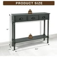 thumbnail image 2 of Urbanest Burlington Wood 3-drawer Console Hallway Table Gun Metal Industrial,Cabin & Lodge, 2 of 4