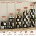 thumbnail image 6 of Aheaplus 6 Tier Rotating Bookshelf, Wood Spinning Bookshelf Tower, Round Revolving 360 Bookcase, Narrow Turning Book Shelf Rolling Corner Organizer for Small Space, Bedroom, Office, Black, 6 of 14
