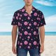 thumbnail image 2 of Balery Pink Planets And Stars Camisas hawaianas de manga corta para hombre, camisas playeras de corte holgado, camisas de vacaciones con botones,3X-Large, 2 of 7