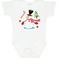 thumbnail image 3 of Inktastic Top Hat Snowman with Christmas Tree and Candy Cane Boys or Girls Baby Bodysuit, 3 of 5