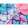thumbnail image 4 of Serdomi Girls Long Sleeve Rash Guard 1 Piece Swimsuit with Zipper Front Pink Mermaid Scales Print Bathing Suits Size 6X/7, 4 of 7