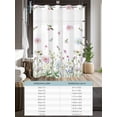 thumbnail image 6 of No Hook Shower Curtain with Snap in Liner,Retro Garden Flowers Plants Waterproof Bath Curtain Double Layers with See Through Top Window,Farmhouse Watercolor Floral Hotel Shower Curtains 60x72in, 6 of 9