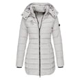 thumbnail image 1 of Parkas de manga larga para mujer, otoño e invierno, chaqueta holgada, mediana y larga, con estampado pequeño, chaqueta de plumón cálida, chaqueta de manga larga, abrigo para mujer, 1 of 2