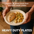 thumbnail image 4 of 9 Inch Compostable Paper Plates - Heavy Duty Disposable Sugarcane Bagasse Plates - Unbleached, Microwave Safe, Hot & Cold Disposable Party Plates - Ecombrella 9 inch Round Plates 50 pcs 1 Set, 4 of 5