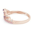 thumbnail image 3 of AFFY Simulated Multi Stone Rapunzel Princess Style Engagement Crown Ring In 14k Rose Gold Over Silver-11, 3 of 6