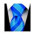 Mens Blue College Striped Necktie Blue Ties for Him Royal Blue