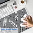 thumbnail image 4 of Long Mouse Pads for Desk,Gray Boho Tribal Feathers Pattern Desk Mats on Top Of Desks, Desk Mouse Pad Extra Large with 3mm Non-Slip Base and Stitched Edge for Gaming,Office,Work,Home 31.5"x11.8", 4 of 6