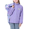 thumbnail image 2 of Uccdo Boys Girls Hooded Windbreaker Rain Jackets With Detachable Fleece Sweatshirts, Kids 2-in-1 Warm Fleece Lined Parka Coats Raincoats 3-13Y, 2 of 8