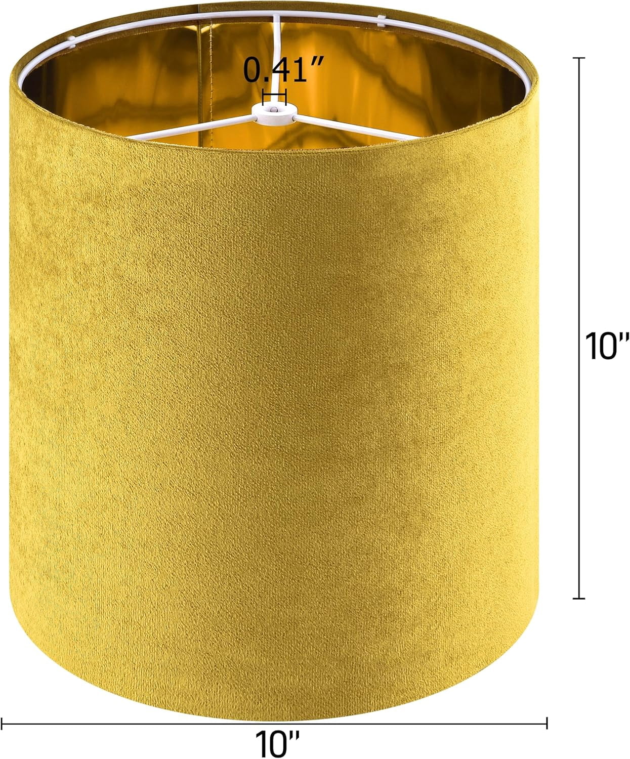 GOSO Tall Drum Natural Velvet Yellow Lamp Shades Set of 2- Lampshades for Table Lamps-10 * 10 * 10 inch (Spider) Small Drum Shade-Modern Lampshade-DIY Shade-Replacement,Easy Assembly-Handcraft-Rustic