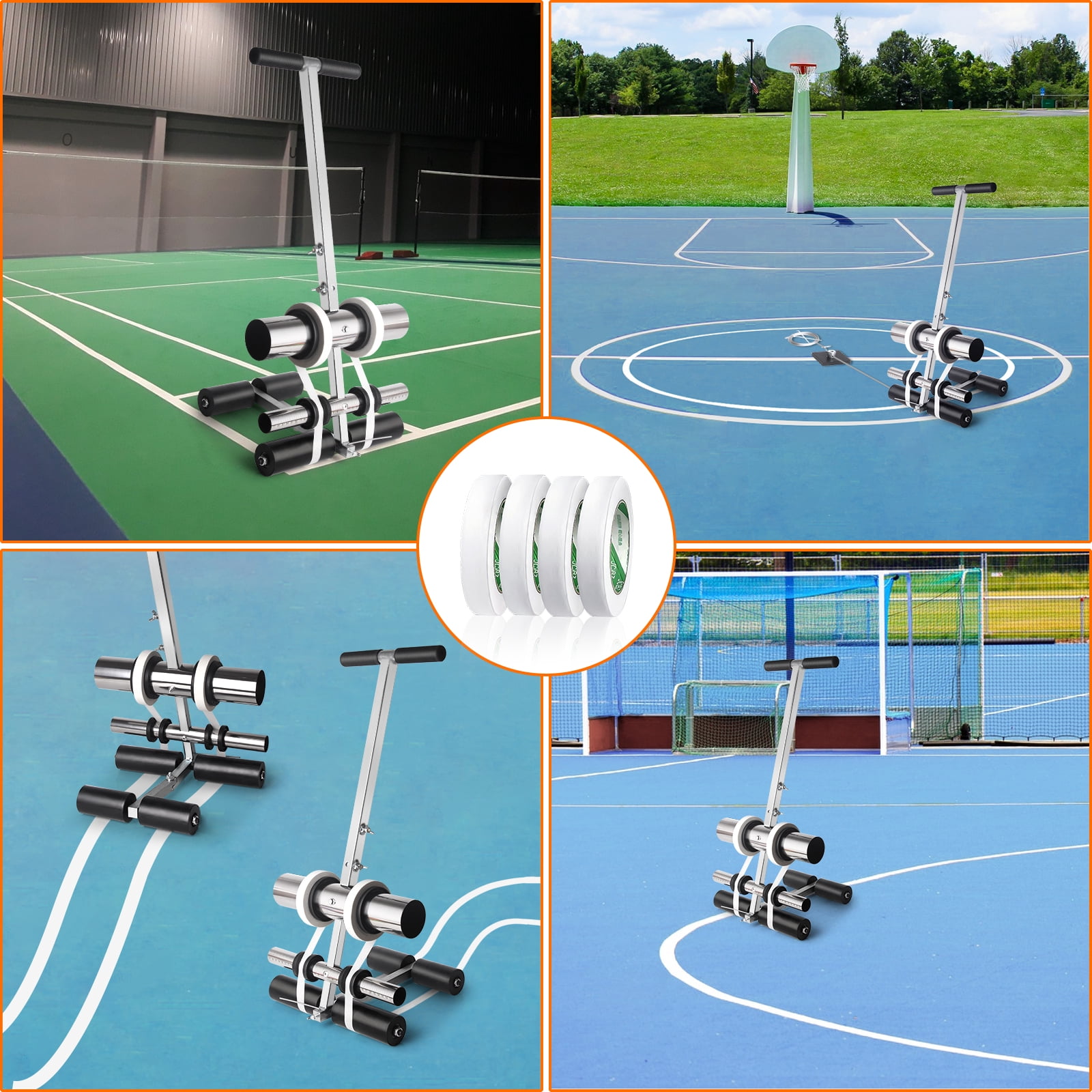 SWANSOFT Line Striping Machine, Floor Tape Applicator for Parking Lot, Court, Driveway, or Road Marking