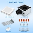 thumbnail image 6 of Bathroom Fan Light Easy, 80 CFM, Ultra-Quiet 0.9 Sones, 1000LM, 5CCT, Ceiling Mount Retrofit Ventilation for Bathrooms up to 80 sq ft,  No Attic Access Needed, Energy Efficient for Bathroom/H, 6 of 8
