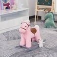 thumbnail image 1 of Andoer Kids Plush Ride-On Rocking Horse with Bear Toy, Children Chair with Soft Plush Toy & Fun Realistic Sounds, Pink, 1 of 7