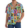 thumbnail image 3 of Vsdgher Cute Dogs Collage Print Men's Wrinkle Free Untucked Cuban Shirt Business Casual Button Down Shirts Short Sleeve Shirt, 3 of 7