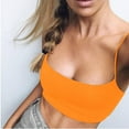thumbnail image 3 of WNEGSTG Women Fashion Party Soild Color Spaghetti Strap Cami Tank Sleeveless Tunic Tank Tops Orange, 3 of 6