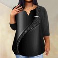 thumbnail image 2 of TQWQT Plus Size Going Out Tops for Women 2024 3/4 Length Sleeve Shirts Tie Dye Gradient Fall V Neck Sweatshirts for Women Loose Fit with Front Pocket Dark Gray XXL, 2 of 5