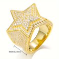 thumbnail image 2 of S925 silver 18K gold plated moissanite pentagram ring for men and women Gift for your boyfriend, 2 of 6