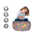 thumbnail image 2 of Whimsical Storage Toy Bag Chair, Colorful Spotty Pattern with Lively Blossoms Singing Happy Birds Fantasy, Stuffed Animal Organizer Washable Bag, Large Size, Multicolor, by Ambesonne, 2 of 3