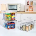 thumbnail image 3 of Sindcom 10 Pack Clear Stackable Storage Bins with Lids, Large Plastic Containers with Handle for Pantry Organizer and Storage,Perfect for Kitchen,Fridge,Cabinet, Closet,Bathroom Organization, 3 of 7