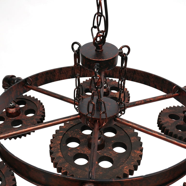 Phoenix Industrial Water Pipe Chandelier – Antique Iron, 4 Or 5 Light, Barn Pendant Ceiling Light Fixture