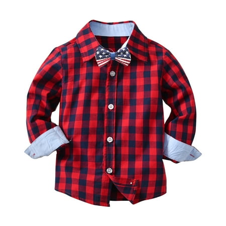 

Infant Boys Tops Plaids Printed Long Sleeve Winter Autumn Bow Tie Clothes Red Blue Newborn Children Kids All Season Soft Trendy Leisure Outwear Gifts To Children