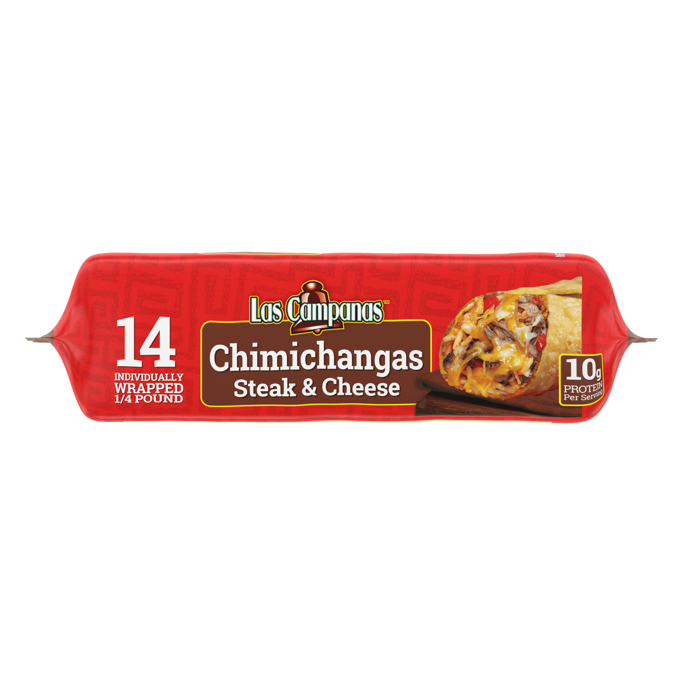 Las Campanas Steak and Cheese Chimichangas, 56 oz, Plastic Film, 14 Count (Frozen)