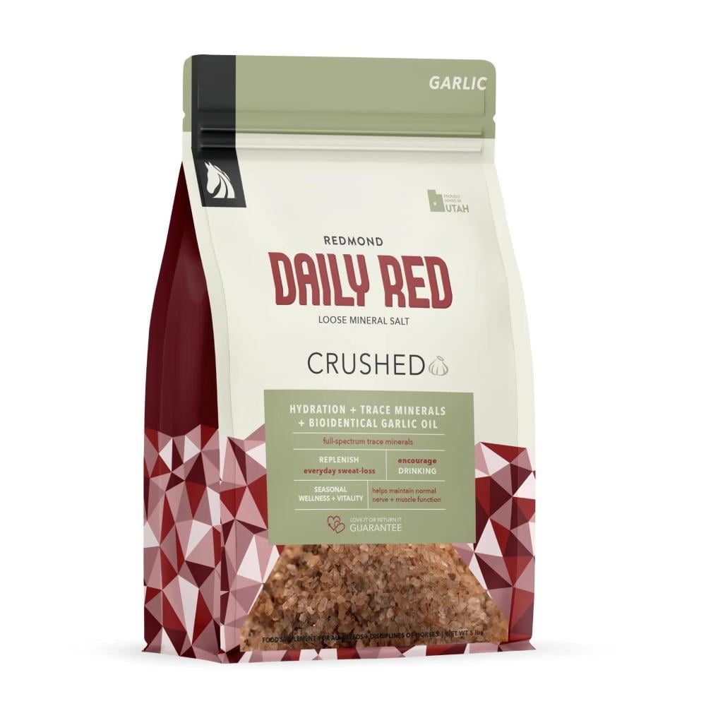 REDMOND Rock Crushed with Garlic Naturally Repels Flies and Insects and Contains 60+ Loose Minerals Horses Need. Give Your Horse The Health-Promoting Benefits of Minerals and Garlic