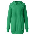 thumbnail image 5 of FYEGRE Ladies' Hooded Sweatshirt Fashionable Women Solid Hooded Sweater Dress with Long Sleeves and Functional Pockets for Casual Comfort and Style Green L, 5 of 5