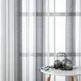 thumbnail image 2 of Rideaux Rayés Transparents avec Œillets, Rideau Chambre transparent avec Motif Rayé Gris Blanc, Rideau semi-transparent à Rayures, 2 of 5